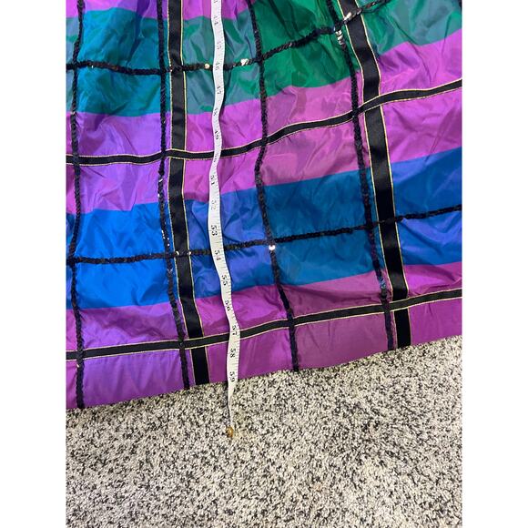 VINTAGE DESIGNER Sequin Lace Ball Gown, Mignon Ann Marie Gabalis‎ Blue Plaid - Picture 13 of 16